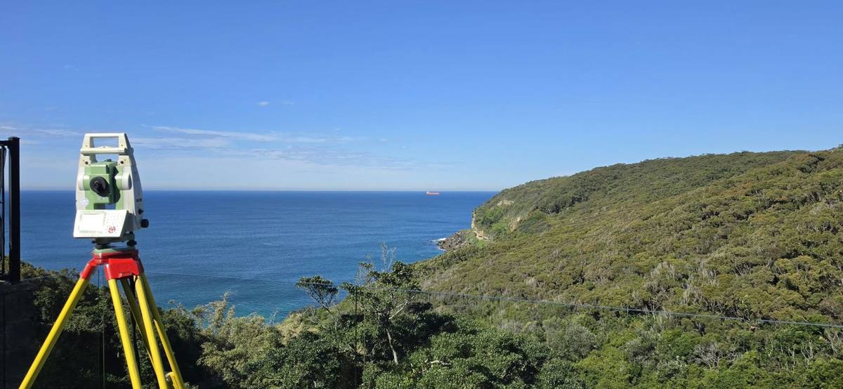 Total station overlooking the NSW coastline